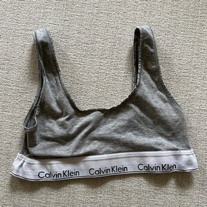 Calvin Klein Gray Scoopneck Bralette